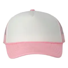 Valucap&reg; Foam Mesh Back Trucker Cap White/ Pink