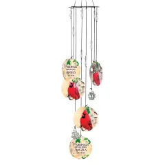 Collections Etc Cardinals Appear When Angels Are Near Glass Bead Wind Chime
