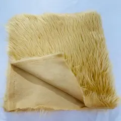1 Yard Shaggy Vegan Faux Fox Fur Fabric for Crafting Decor and Costumes Gold