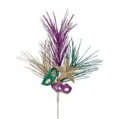 9" Glitter Mardi Gras Mask Pick