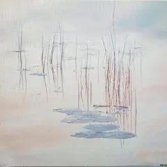 Winter Reflections Designer Printed AIDA Fabric. Canvas for embroidery with an applied backgroundKF-1091A