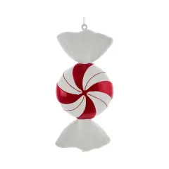 12" Red and White Peppermint Candy Ornament