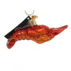 Old World Christmas 1.5 Inch Craw Fish Tree Ornament , Ornament Red