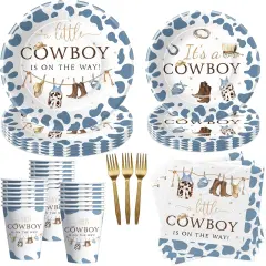 Serves 24-Western Cowboy Baby Shower Decorations Tableware