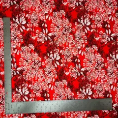 1 Yard Liverpool Floral Knit Fabric Textured, 58"-60" Wide for Dresses, Tops & Accessories Red