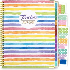 Teacher Planner 2025-2026 -Color Stripe