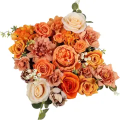 Artificial Fall Flowers Burnt Orange Combo Box Set