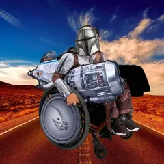 Mandalorian Star Wars Wheelchair Costume Accessory with Speeder Design Panels
