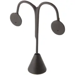 Plymor Black Faux Leather Lamp Style, Single Pair Earring Display Stand, 3.75" W x 1.25" D x 4.75" H