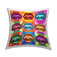 Alternating Glam Lips Design by Ziwei Li Outdoor Printed Pillow 