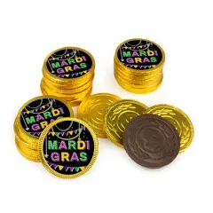80ct Mardi Gras Candy Party Favors Chocolate Coins(80 Pack)- By Just Candy