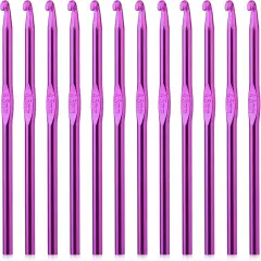 12Pcs 4.5mm Crochet Hooks, US Size 7 Aluminum Crochet Hooks Craft Yarn, Crochet Hooks Bulk Crochet Needles for Crocheting Yarn, Metal Crochet Hook