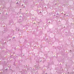 Crystal Lane DIY SS16(4mm) Plastic Pearl Flatback Rhinestones, 975pcs Light Purple AB