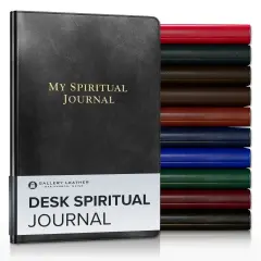 Gallery Leather Desk Spiritual Journal - 8"x5.5" Acadia Black