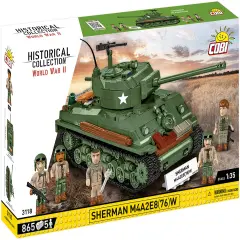 COBI Historical Collection WWII M4A2E8 Sherman "Easy Eight" Tank Building Set, 865 Pieces