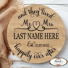 The Lived Happily Ever After Wedding Sign Black