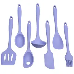 Chef Craft 7 Piece Premium Silicone Kitchen Tool and Utensil Set Pastel Blue