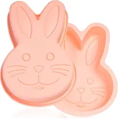 Bunny Mold 2 Pack Silicone Bunny Cake Pan, Children's Day Rabbit Cake Baking Pan Large Breakable Bunny Chocolate Molds Cute Silicone Cake Trays for Baby Shower Birthday