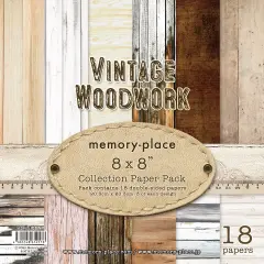 Memory Place Double-Sided Paper Pack 8"X8" 18/Pkg-Vintage Woodwork