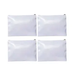 Craft Express 4 Pack Shimmer Sublimation Cosmetic Bags &ndash; 9"x6" Glitter White with Zipper