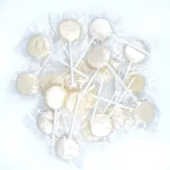 Just Candy White Flat Lollipops