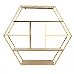 4 feet Gold Large Hexagon Metal Cake Dessert DISPLAY STAND Arch Backdrop Party