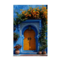 Stupell Industries Blue & Orange Architecture Canvas Wall Art Design by RB