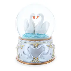 Romantic Swan Spinning Musical Water Snow Globe