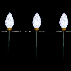 Northlight LED Lighted C9 Style Christmas Pathway Lawn Stakes - 3 ft - Clear - 3-Count