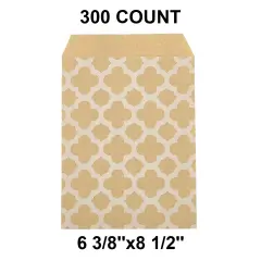 Reliable White Paper Merchandise Bags 6 3/8" x 8 1/2" Quatrefoil