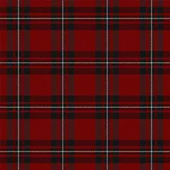 1/4 Sheet MacGregor Scottish Clan Red and Black Plaid Pattern Edible Cake Topper