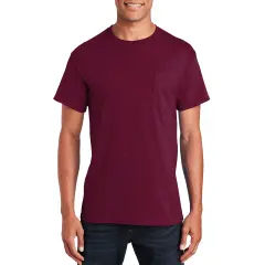 Gildan Ultra Cotton Pocket T-Shirt for Men's Maroon