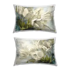 Classic Curving Tulips 2 PC Outdoor Printed Pillow Set Design by Susan Arnot, 14 x 7 x 20