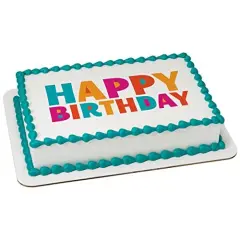 Happy Birthday Fiesta PhotoCake&reg; Edible Cake Topper Icing Image for 8 inch round cake or larger