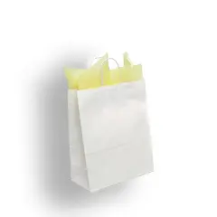 Versatile Plain White Kraft Shopping Bag 10" x 5" x 13"