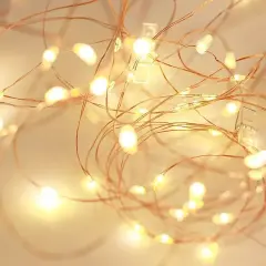 32 ft Warm White Battery Operated LED String FAIRY LIGHTS Clips Party Supplies