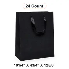 Glitter Grain Euro Totes 10 1/4'' x 4 3/4'' x 12 5/8'' for Elegant Packaging Black