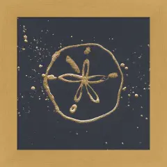 Gold Sand Dollar I by Chris Paschke 13" x 13" Framed Wall Art