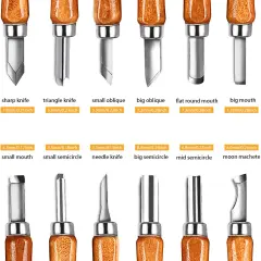 20 Pieces Wood Carving Knife Set -Hand Carving Tool Set for DIY Sculpture Carpenter Experts & Beginners