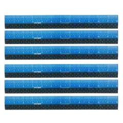 (6 Ea) 12in Ruler Plastic Blu Blk