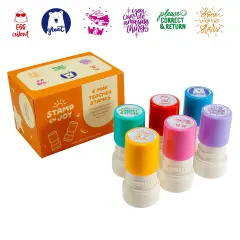 Stamp Enjoy - Self-Ink Flash Stamp Set, Multicolor Teacher Stamps, Office Stationery Stamps, Pre-Inked (Celebration Set)