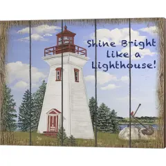 Shine Bright Lighthouse by Jean Plout 20" x 16" Canvas Wall Art