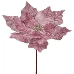 24" Mauv/Pink Velvet Poinsettia Flower