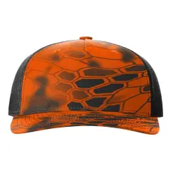 Richardson&reg; Five Panel Printed Trucker Cap Inferno/ Black