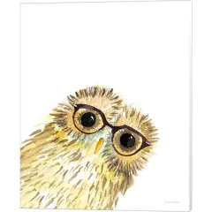Owl in Glasses by Mercedes Lopez Charro 16" x 20" Canvas Wall Art
