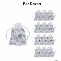 Mini Sheer Wedding Organza Drawstring Treat Bags 3 1/4" x 4 3/4" - 12 Pc.