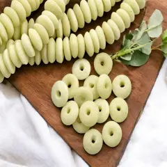 13~15mm Pale Yellow Recycled African Glass Heishi Beads