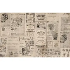 Decoupage Decor Tissue Paper - Newsprint - 1 sheet, 19"x30"