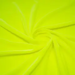 Regal Matte Stretch Velvet Fabric 58&rdquo; Wide Polyester Spandex 4-Way Stretch for Costumes & Fashion Neon Yellow