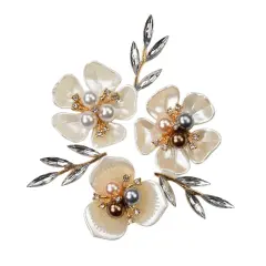 Indigo Collection Flower Charms And Branch - 6 pcs